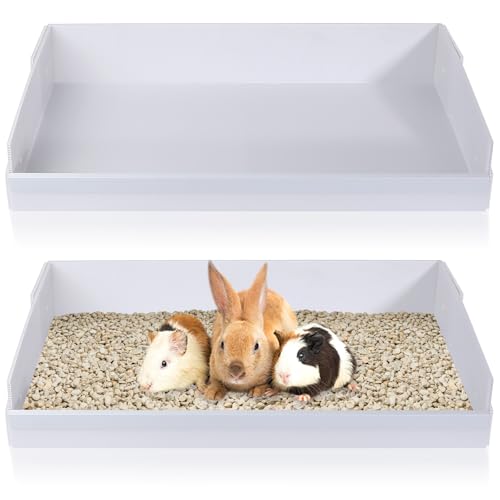 Geelin 2 x 66 x 34,3 cm gewellte Kunststoff-Käfigeinlagen für Meerschweinchen, Igel, Kaninchen, 2 Stück, 2 Paneele, für Meerschweinchen, Igel, Kaninchen, mit C&C-Käfigen, Weiß von Geelin