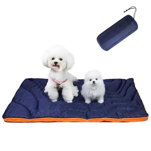 GeerDuo Outdoor Hundematte, tragbar, wasserdicht, waschbar, groß, zum Aufrollen auf Reisen, Camping, Haustierbett (groß) von GeerDuo