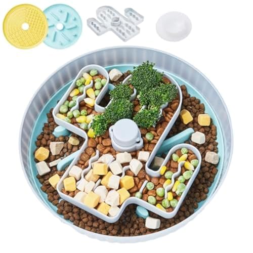 Gefryco Spin Slow Feeder Hundenäpfe für Hunde, Große Hunde-Puzzleschalen mit einem Slow Food Tablett und Lecktablett, Interaktiver Hundenapf Slow Food für Trocken- und Nassfutter für große und von Gefryco