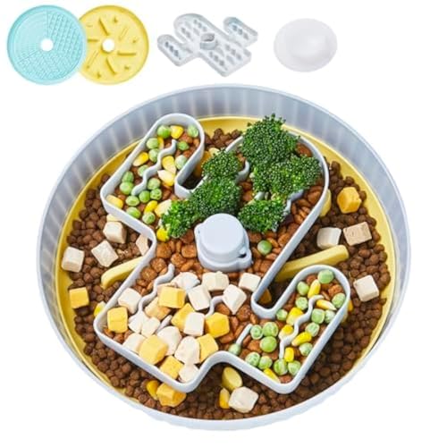 Gefryco Spin Slow Feeder Hundenäpfe für Hunde, Große Hunde-Puzzleschalen mit einem Slow Food Tablett und Lecktablett, Interaktiver Hundenapf Slow Food für Trocken- und Nassfutter für große und von Gefryco