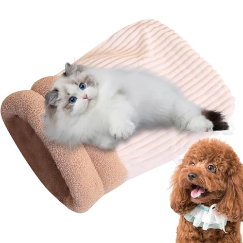 Gehanico Cat Sleeping Bag katzenschlafsack hundeschlafsack Katzen Schlafsack Cat Winter Sleeping Bag Washable Blanket Ultra Soft Cotton Fabric (L,Weiß) von Gehanico