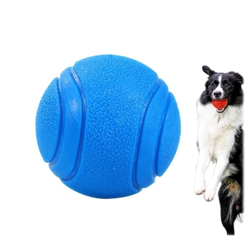 Gehanico Hunde Gummiball Starke solide Gummibälle mit hoher Beanspruchung praktisch Robustes Hundespielzeug Starke Naturkautschukbälle für Hunde Schwimmt auf Wasser (Blau) von Gehanico