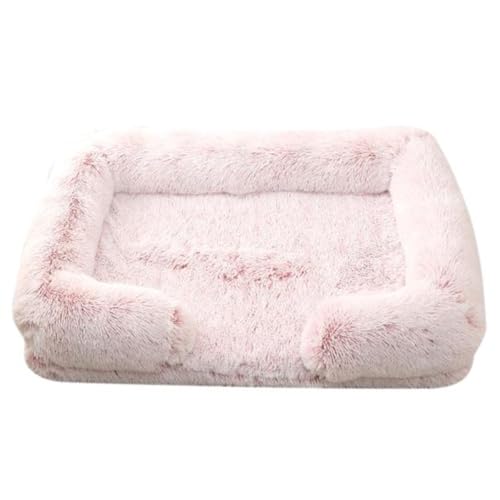 Gehanico Hundebett Hund Abnehmbar und Waschbar Hundebett Schutzhülle für Sofa Haustierbett Couch mit Abnehmbar Waschbar Bezug Hundebett für Kleine Hunde, Mittlere und Große Größe Hund (Rosa-L) von Gehanico