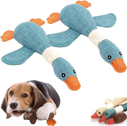 Gehanico Hundespielzeug Extreme Goose Robust Enten Designed for Strong Chew,Indestructible Dog Toy Invincible Robust Duck Chew (Blau*2) von Gehanico