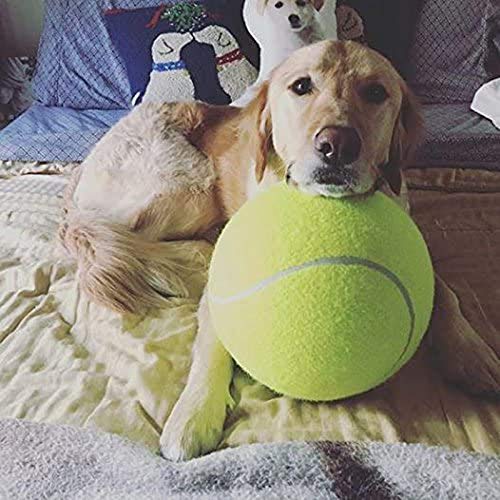 Gehanico Hundespielzeug Riesiger Tennisball Große Hunde Tennisbälle Spielzeug Aufblasbares Interaktives Hundespielzeug Tennisball Hundespielzeugbälle Heimtierbedarf für Große mittelgroße Hunde 24cm von Gehanico