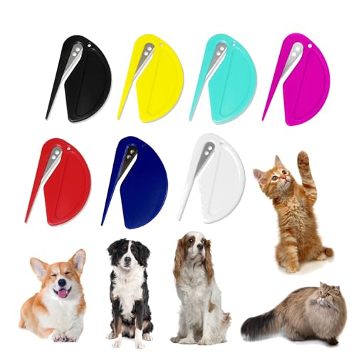 Gehanico Knotenkamm Pet Knitting Comb Hundekamm Ultifunktions Haarentfernungskamm Pet Knot Comb Haustier Kamm Tragbar Haustier Kamm Entfilzungsmesser Für Katze Hunde (14STK) von Gehanico