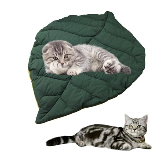 Gehanico Leaf Katzenbett, Baum, Blatt, doppelseitig, Blattform, Katzennest, bequeme Haustier-Schlafmatte, weiche PP-Baumwolle, Katzenmatratze, waschbare Decke, strapazierfähige Bodenmatte, Bezug, von Gehanico