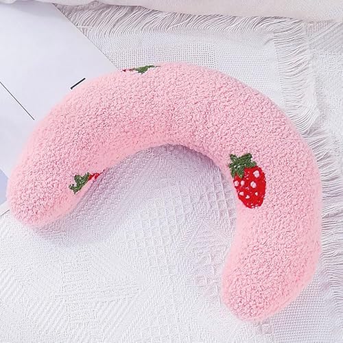 Gehanico Nacken Katzenkissen Halbe Krapfen Katzen Kissen Beruhigendes Kuschelkissen für Katzen Haustierzubehör Kleines Kissen Weiches Universal Kissen U-Form (Pink) von Gehanico