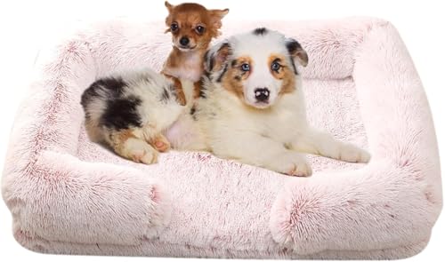 Gehanico Orthopädisches Hundebett Hundedecke Hundesofa Hundekissen Hundekorb Abnehmbarer Waschbarer für Kleine Mittelgroße Große Hunde (Pink L) von Gehanico