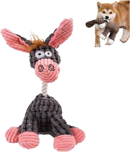 Gehanico Robustplush Hundespielzeug, unsterbliches Quietschspielzeug, Plüschspielzeug für aggressive Kauer für kleine, mittelgroße Hunde, langlebiges Plüschtier, Kauspielzeug für Zahngesundheit, von Gehanico