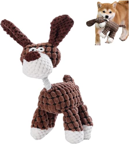 Gehanico Robustplush Hundespielzeug, unsterbliches Quietschspielzeug, Plüschspielzeug für aggressive Kauer für kleine, mittelgroße Hunde, langlebiges Stofftier, Plüsch-Kauspielzeug für Zahngesundheit, von Gehanico