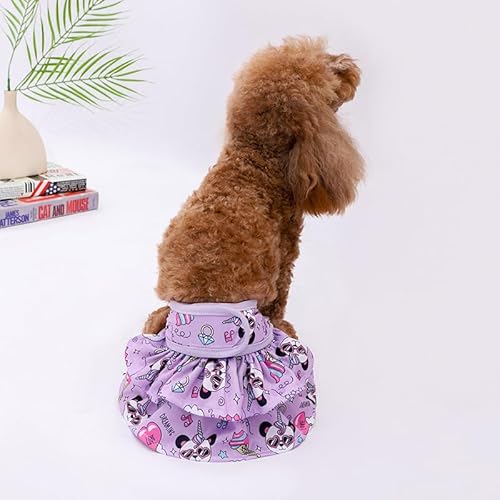 Gehanico Schutzhose Läufige Hündin Hunde Rock Washable Dog Diapers Reusable Doggie Diapers Waschbar Wiederverwendbare Hunde Windeln Cute Rock Puppy Rock Physiologische Unterwäche (M,Lila) von Gehanico