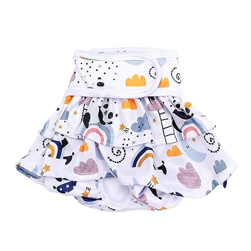 Gehanico Schutzhose Läufige Hündin Hunde Rock Washable Dog Diapers Reusable Doggie Diapers Waschbar Wiederverwendbare Hunde Windeln Cute Rock Puppy Rock Physiologische Unterwäche (M,Weiss) von Gehanico