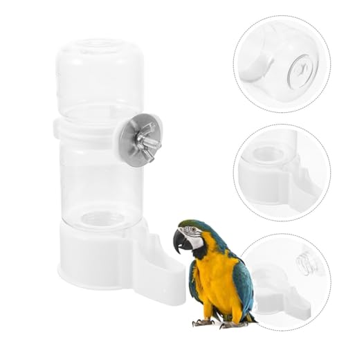 Gehanico Vogelfutterspender | automatischer Wasserspender für Käfig | Vogelwasserflasche | Vogelfutterstation Trinkflasche Transparent Vogelfutterhaus Käfigzubehör für Papageien Wellensittiche (1STK) von Gehanico