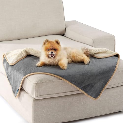 Gehanico wasserdichte Hundedecke Grosse Hunde 3-lagiger Schutz und 100% auslaufsichere Decke für Bett, Sofa, leicht zu reinigen, Weicher Plüsch Wendeüberwurf Möbelschoner (50 * 70cm) von Gehanico