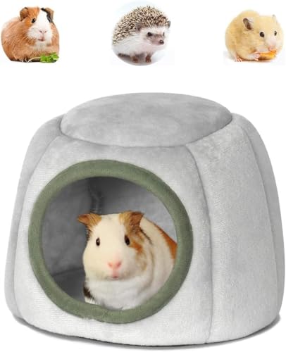 Gehanico Warmes Bett für Hamster, waschbar, Meerschweinchen, Käfigzubehör, Kleintierbett, Kleintierbett, Versteck für Meerschweinchen, Chinchilla, Igel (Grau) von Gehanico