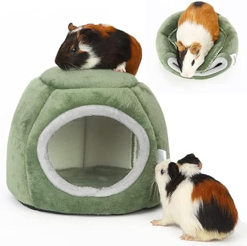 Hamster Warmbett Haus Waschbar Meerschweinchen Käfig Zubehör Kleintierbett Kleintierbett Kleintierbett Versteck für Meerschweinchen Chinchilla Igel (Grün) von Gehanico