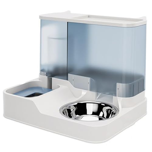 Haustier Automatischer Wasserspender | 2 in 1 Groß Automatischer Trockenfutter Spender mit großer Kapazität All-in-One Schwerkraftfutterspender für kleine Hunde Welpen Katzen Haustiere (Blau) von Gehanico