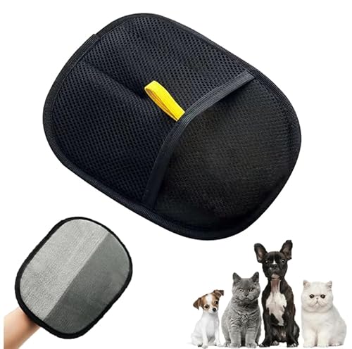 Haustier-Pflegehandschuh, doppelseitig, wiederverwendbar, doppelseitig, Haustierhaarentferner-Handschuh für Hunde, Katzen, Haustierhandschuhe zum Waschen, Enthaaren, Fellpflege (1 Stück) von Gehanico