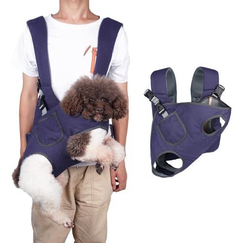 Hunde-Känguru-Tasche für Haustiere | Softshell Tragecover Cover | verstellbare Beine | mit breiten Trägern für Katzen Kleine- und mittelgroße Hunde Rucksack für Reisen Wandern Camping (S) von Gehanico