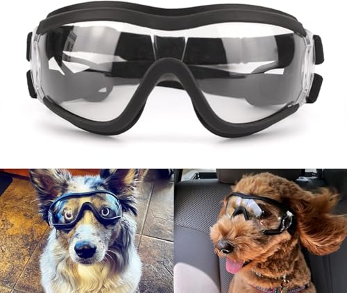 Hundebrille, Augenschutz, Outdoor, einfach anzuziehen, 2024 Hundesonnenbrille für mittelgroße und große Hunde, verstellbare Haustier-Sonnenbrille (1 Stück) von Gehanico