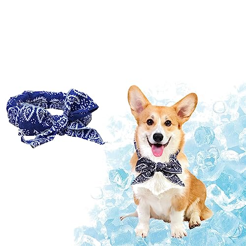 Hundekühlhalstücher Sofortige Kühlung Hundehalstuch Haustier Bandana Eiskristall Hund Kühlhalsband für schnelle Kühlung Hundebedarf Bandanas Sommer Indoor Outdoor Hund Kühlbedarf (Blau) von Gehanico