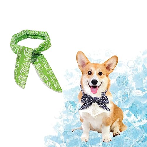 Hundekühlhalstücher Sofortige Kühlung Hundehalstuch Haustier Bandana Eiskristall Hund Kühlhalsband für schnelle Kühlung Hundebedarf Bandanas Sommer Indoor Outdoor Hund Kühlbedarf (Grün) von Gehanico