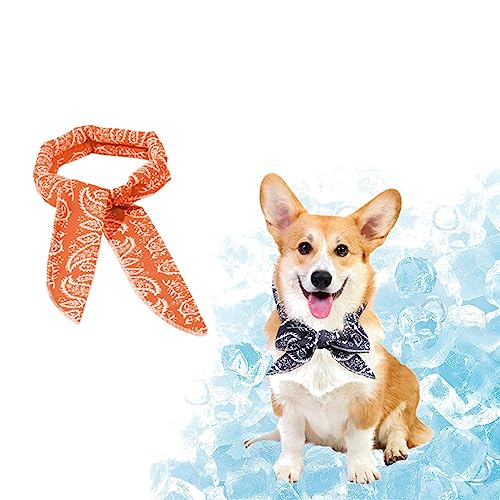 Hundekühlhalstücher Sofortige Kühlung Hundehalstuch Haustier Bandana Eiskristall Hund Kühlhalsband für schnelle Kühlung Hundebedarf Bandanas Sommer Indoor Outdoor Hund Kühlbedarf (Orange) von Gehanico