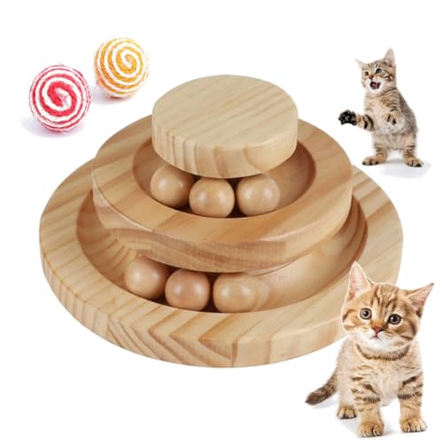 Katzenspielzeug Holz Interaktives Katzenspielzeug Katzenspielzeug Intelligenz Interaktives Spielzeug Trainingsgerät zur Beschäftigung für die Katze von Gehanico