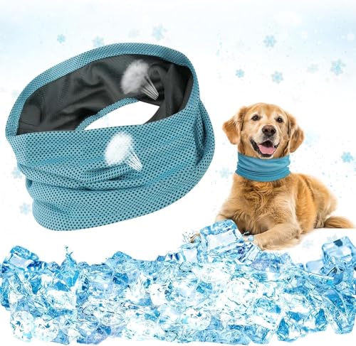 Kühlendes Halsband für Hunde, kühlendes Hundehalsband, kühlendes Bandana Hund, Kühlhalsband Hund, Halstuch, kühlender Hund, geeignet für kühlende Hunde im Sommer (Blau, L) von Gehanico