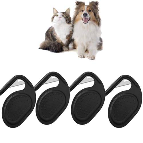 Multifunktions Massage Haarentfernungskamm 4 Stück Pet Knotting Comb Entfilzer mit Stahlklinge Entfilzungsmesser Katze Grooming Splitter Fell Entwirrer Entfilzungskamm für Hunde (schwarz) von Gehanico