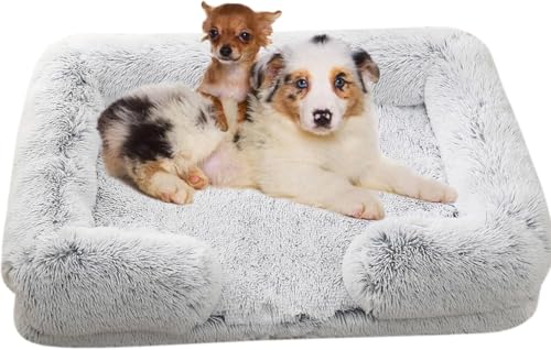 Orthopädisches Hundebett Hundedecke Hundesofa Hundekissen Hundekorb Abnehmbarer Waschbarer für Kleine Mittelgroße Große Hunde (Grau M) von Gehanico