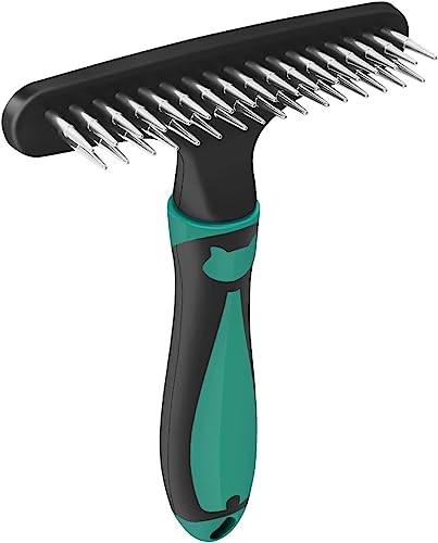 Pet Grooming Brush Carpet Restoration Carpet Rake Hair Cleaner Suitable for Rug and Carpet Undercoat Rake Comb for Dogs and Cats Slicone Handle Deshedding Brush (Green) von Gehanico