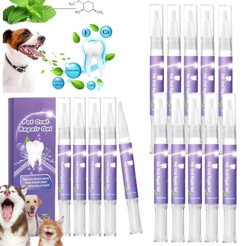 Pet Oral Repair Gel Haustier Zahnreinigungsstift Beseitigen Sie Mundgeruch BekäMpfen Sie Zahnstein Ohne ZäHneputzen Gel FüR Die Mundpflege Von Haustieren (15 PCS) von Gehanico