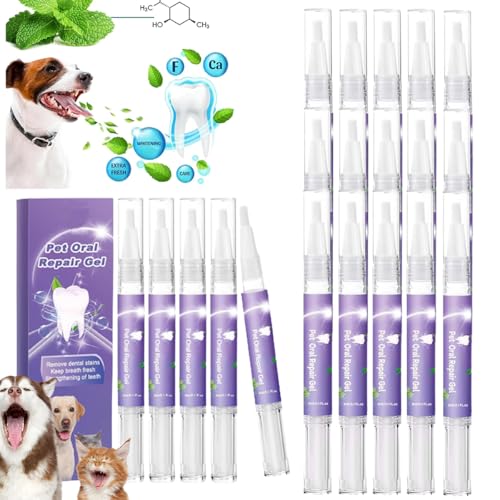 Pet Oral Repair Gel Haustier Zahnreinigungsstift Beseitigen Sie Mundgeruch BekäMpfen Sie Zahnstein Ohne ZäHneputzen Gel FüR Die Mundpflege Von Haustieren (20 PCS) von Gehanico