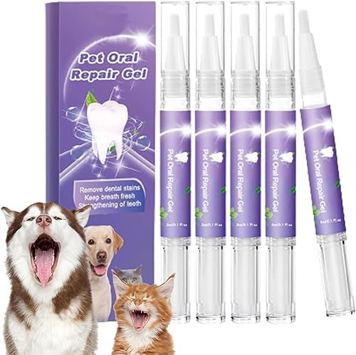 Pet Oral Repair Gel Haustier Zahnreinigungsstift Beseitigen Sie Mundgeruch BekäMpfen Sie Zahnstein Ohne ZäHneputzen Gel FüR Die Mundpflege Von Haustieren (5 PCS) von Gehanico