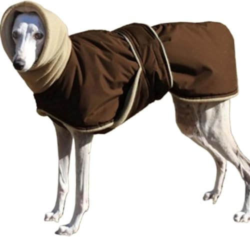 Winter-Hundemantel, Haustierkleidung, warme Winterjacke für Whippet und Windhunde, kaltes Wetter, Mäntel für kleine, mittelgroße und große Hunde, warme Winterjacke für Hunde, Größe S (Kaffeebraun) von Gehanico