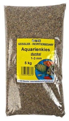 Geißler Aquarienkies 1-3 mm dunkel 25 kg, Aquarium Sand, Bodengrund von Geißler
