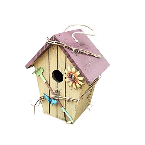 Vogelfutterspender Nistnester Haus Vogel Vogel Dekoration Holz Hängebox Garten Terrasse & Garten Feeder Halterung 18 (F, Einheitsgröße) von Gelb&Schwarz