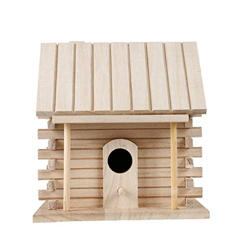 Vogelfutterspender zum Aufhängen, Haus, Nest, Vogel-Hängebox, Gartendekoration, Holznisten, Vogel, Terrasse und Garten, Eichhörnchensichere Futterstangen für draußen (Khaki #3, Einheitsgröße) von Gelb&Schwarz