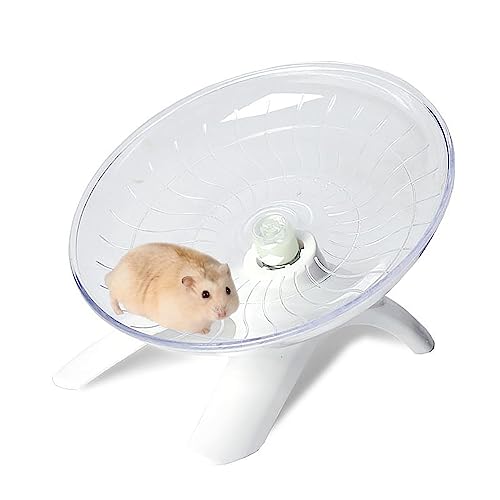 Flying Saucer Hamsterrad, superleises Hamsterrad, Kunststoff, stabil, Laufrad, rutschfest, leise, Hamsterrad für kleine Haustiere (weiß) von Gelishan