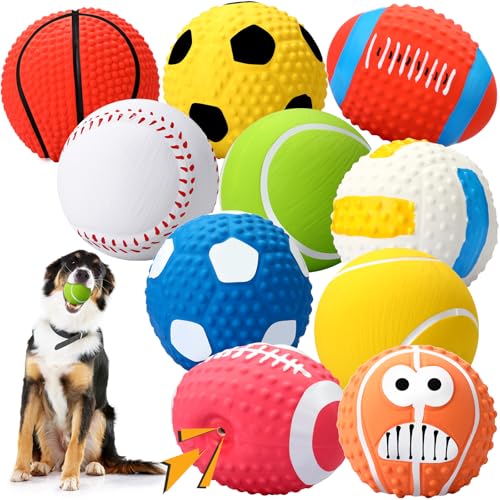 Gemscream Quietschender Latexball für Hunde, Welpen, Sportball, weiches Latex-Gummi, quietschendes Hundespielzeug, niedliches Hundespielzeug für kleine und mittelgroße Welpen, interaktives von Gemscream