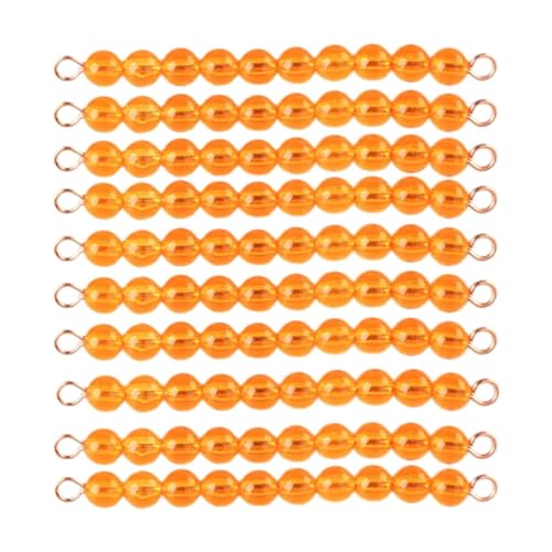 10er Set Montessori Perlenketten für Spielerisches Lernen, Orange von Generic