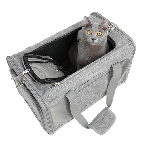 1360 g schwere Transporttasche für Haustiere – verstellbare Hundetragetasche für Hunde, 2-Wege-Transporttasche für kleine Hunde und Katzen | 47 x 29 x 30 cm Hundebox, Katzenzubehör, Tiertransporttasch von Generic