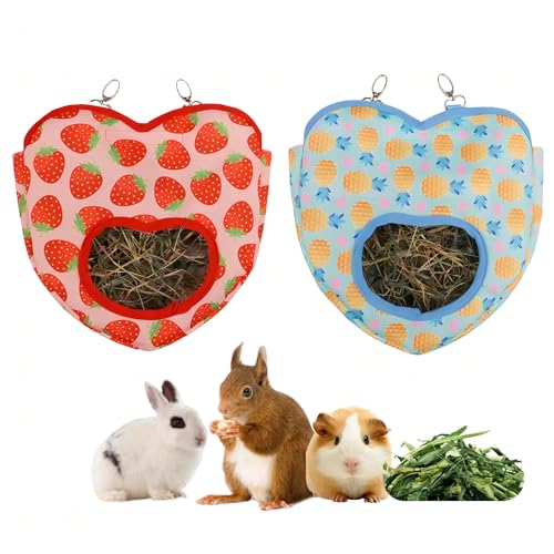 2 Packungen Kaninchen Heu Futterspender Tasche Meerschweinchen Heu Futtertasche Bunny Heu Tasche Heu-Futterspender für Kaninchen Meerschweinchen Chinchilla Hamster Ratten und andere kleine Haustiere von Generic