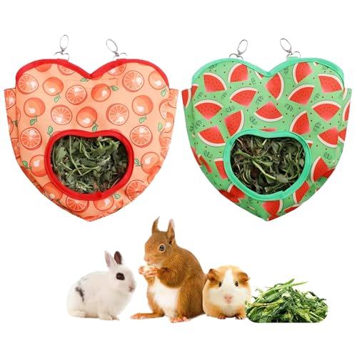 2 Packungen Kaninchen Heu Futterspender Tasche Meerschweinchen Heu Futtertasche Bunny Heu Tasche Heu-Futterspender für Kaninchen Meerschweinchen Chinchilla Hamster Ratten und andere kleine Haustiere von Generic