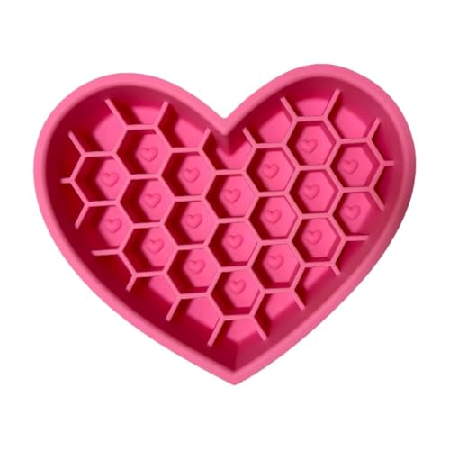 2-in-1 Slow Feeding Loving Dog Bowls: Silicone Doggy Puzzle Bowls and Dog Licking Mats; Non-Slip Slow Feeding Bowl; Slow Food.-Sachet Pink Dog Licking Mat von Generic