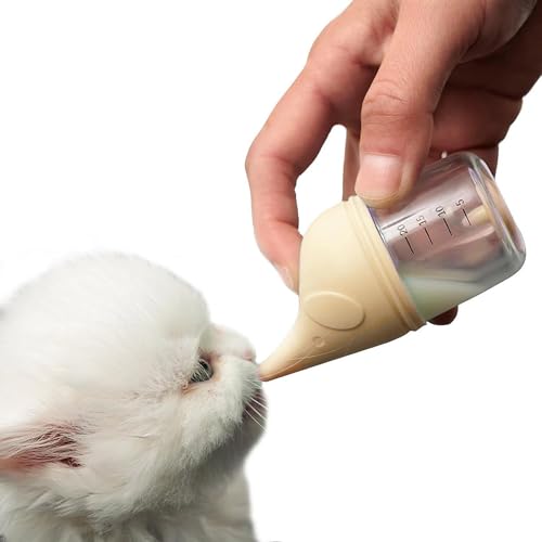 20ML Aufzuchtflasche Katze, Silikonflasche Welpenmilch für Hunde Katzenmilch Nursing Bottle Puppy Flasche Neugeborene Pet Kleine Hunde Welpen Katze Milch (Yellow, One Size) von Generic