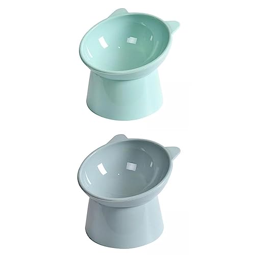 2X erhöhter, erhöhter Katzennapf, Futternapf, Wasserspender, rutschfest, für Hunde Vkm715 (Light Blue, One Size) von Generic