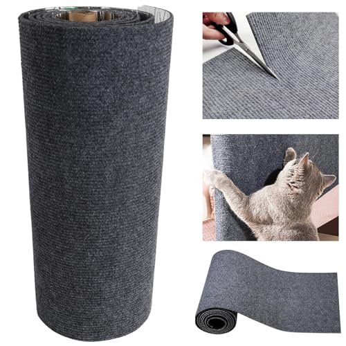 40cm x 200cm Selbstklebende Katzenkratzmatte, Selbstklebende Katzenkratzmatte, Katzenkratzbrett, Katzenkratzwand, Katzenkratzteppich, Katzenwandkratzbrett (dunkelgrau) von Generic